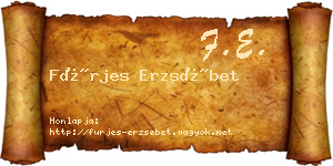 Fürjes Erzsébet névjegykártya