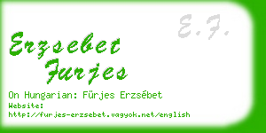 erzsebet furjes business card
